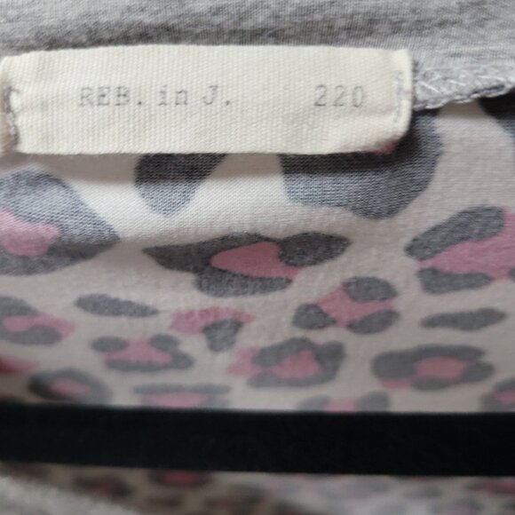 Cute Pink leopard gray print shirt tshirt large reb in j - Picture 3 of 3